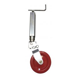 Roue Jockey Carre 70 - Relevage goupille - Avec galet acier