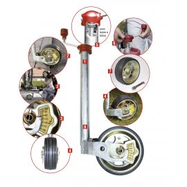 Roue Jockey ALKO 48 - Renforcée - Galet Acier Ø 230 mm