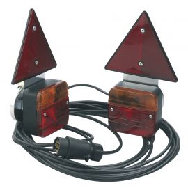 Eclairage arrière complet avec triangle - 7.5m. - Support magnétique