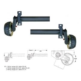Essieu freiné ALKO - 1000kg - 4T130 - à souder
