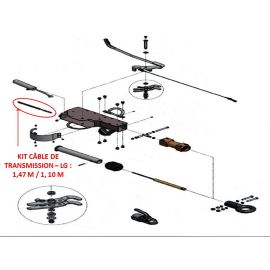 Câble de transmission - Tête KNOTT AHV20 Lg : 1.47 m / 1.10 m