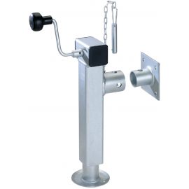 Béquille tube carré - Rabattable avec manivelle - Hauteur 280 à 500mm