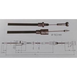 Câble de frein KNOTT - Longueur 1280mm - Douille 18.5 mm