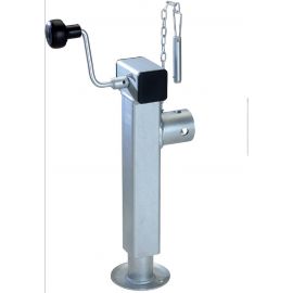 Béquille rabattable avec manivelle - Tube carré - Hauteur 400 à 770mm