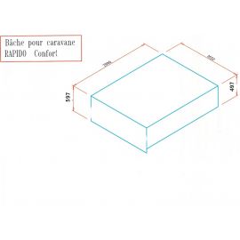 Bâche pour caravane pliante Rapido Confort - Bleue