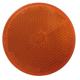 Catadioptre Autocollant - Rond diamètre 57mm - Coloris orange
