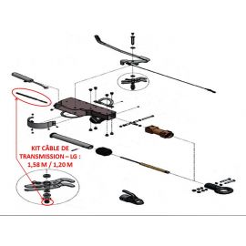 Câble de transmission - Tête KNOTT AHV25 / AHV35 - Lg : 1.58 m / 1.20 m