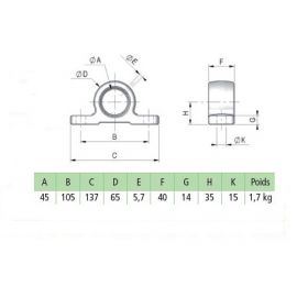 Paire de paliers à visser - Diamètre 45 mm