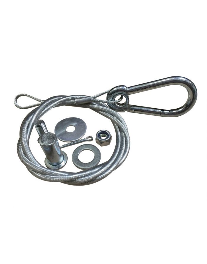 Câble De Rupture Remorque 1m - Câble Acier 2.5mm Charge 250kg Avec Chape Et Boulon Pour Remorques Freinées