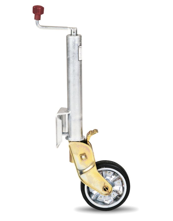 WilTec Roue Jockey Remorque Automatique 453kg - Pneu Plein Caoutchouc, Hauteur Réglable 275mm