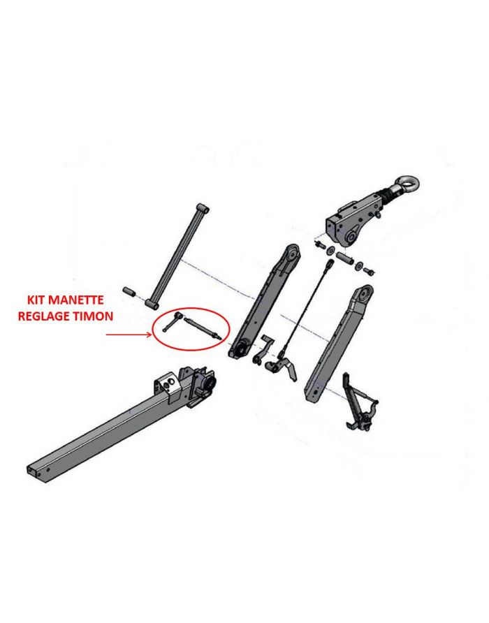 Timon Kuite Kite manette réglage timon AL-KO pour tête 351 VB2 - accessoire remorque