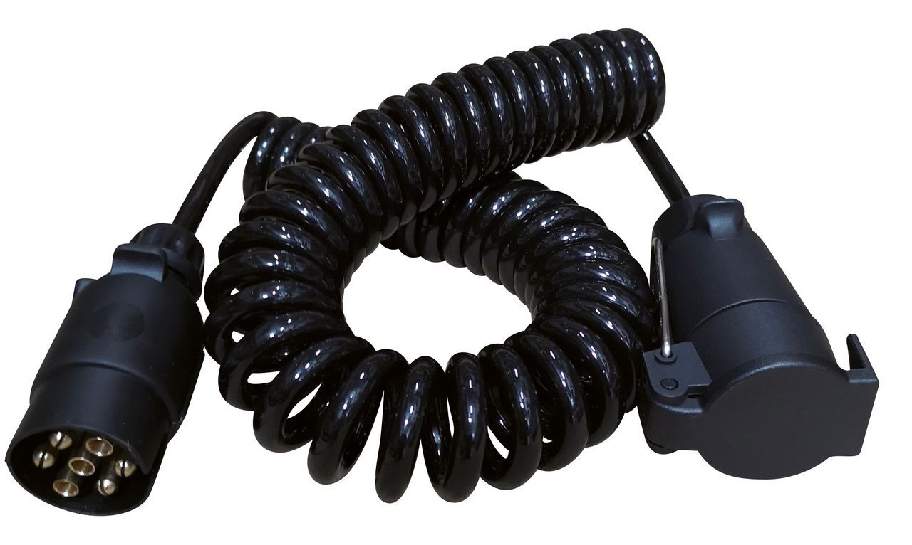 Câble de rallonge de remorque 3.5 m, prise 7 broches câble spiralé