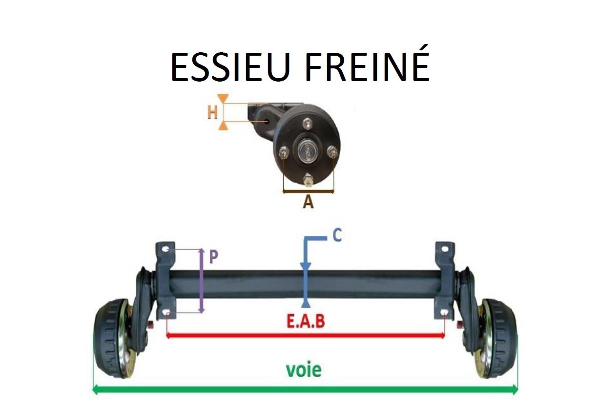 Essieu freiné ALKO - 750kg - 4T100 - EAB à la demande - Accessoire Remorque