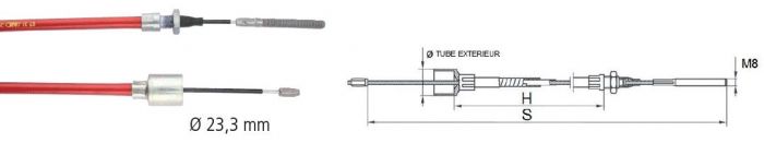  Câble de frein ALKO - Longueur 1320 mm - Sans démontage