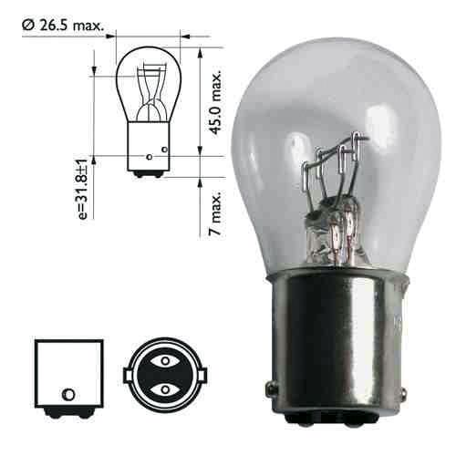 Ampoule double plots pour feu de remorque - 12 volts 21/5 watts