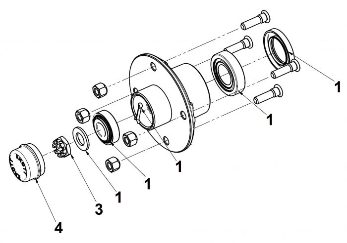 Kit roulement pour essieu 500 kgs KNOTT - Marquage 6B1590