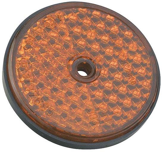 Catadioptre à visser - Rond diamètre 61mm - Coloris orange