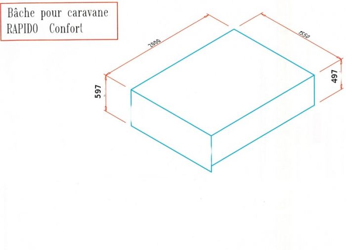 Bâche pour caravane pliante Rapido Confort - Bleue