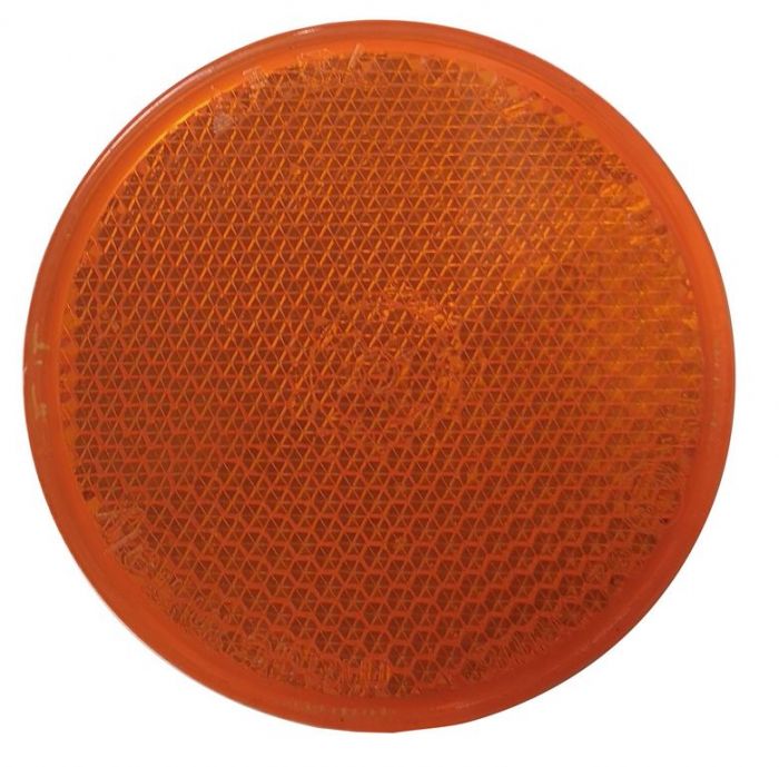 Catadioptre Autocollant - Rond diamètre 57mm - Coloris orange