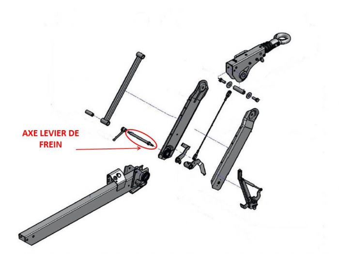 Axe levier de frein AL-KO pour tête 161 VB 2 