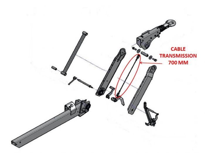 Cable transmission 700 mm AL-KO pour tête 161 VB 2 et 251 VB 2