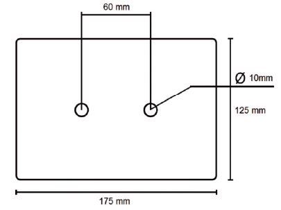 Platine de renfort 175 x 125 x 25 mm