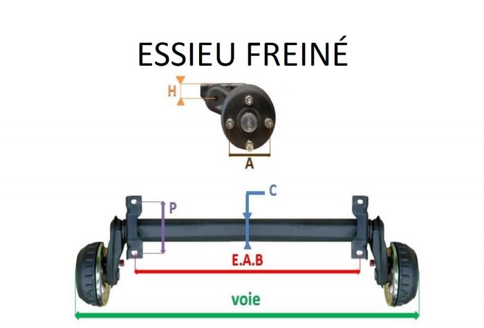 Essieu freiné ALKO - 750kg - 4T100 - EAB à la demande