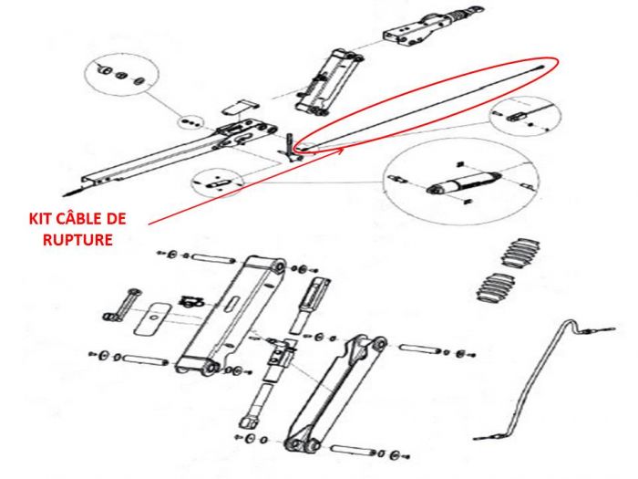 Kit câble de rupture KNOTT pour tête KHD15 - KHD25 - KHD35