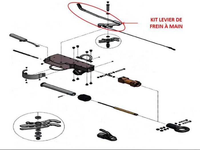 Levier de frein pour Tête KNOTT AHV25 / AHV35