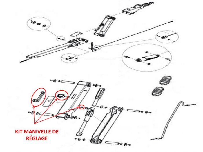 Kite manivelle de réglage pour tête KNOTT KHD15