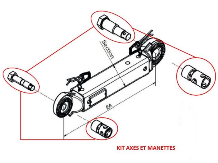 Kit axes et manettes pour tête KNOTT AUTOFLEX AHV25/35