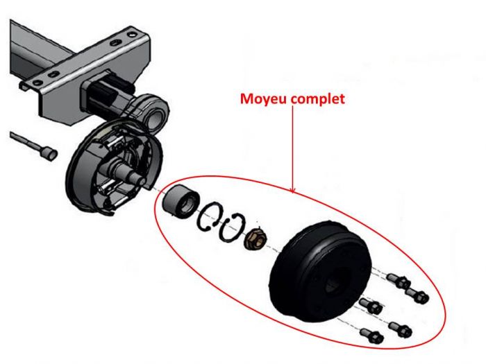 Moyeu complet 4 trous 100 mm KNOTT F160 / 160x35 / 16-1365