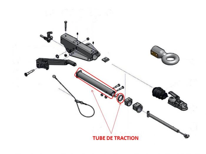 Tube de traction pour tête AL-KO 90S - 90S/3