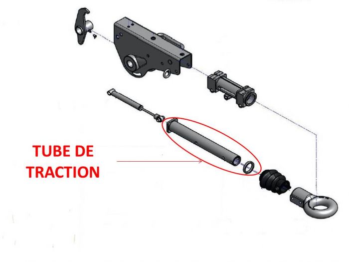 Tube de traction pour tête AL-KO 161 VB 2 ET 251 VB 2