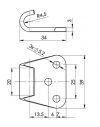 Crochet à plat pour grenouillère - fixation Ø 5.2 mm 