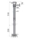 Béquille AL-KO tube carré basculable 500 kg - Hauteur 180 + 410