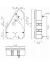 Feu arrière droit vertical avec feu de recul - Earpoint III - Aspock 5137