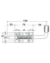 Targette de remorque, petit modèle - 72 x 41mm - Entraxe de fixation 40 x 25 mm