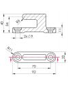 Charnière femelle seul perçage 50 mm x Ø 9 mm pour charnière mâle style (ref: 6957)