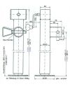 Béquille rabattable avec manivelle - Tube carré - Hauteur 400 à 770mm