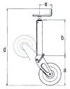 Roue Jockey AL-KO  tube 70 mm - roue 250 x 85 mm